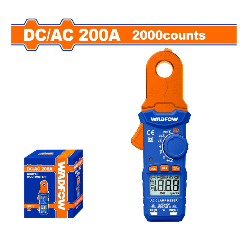 Amperímetro pinza amperimétrica 2000 Counts Data Hold DC/AC