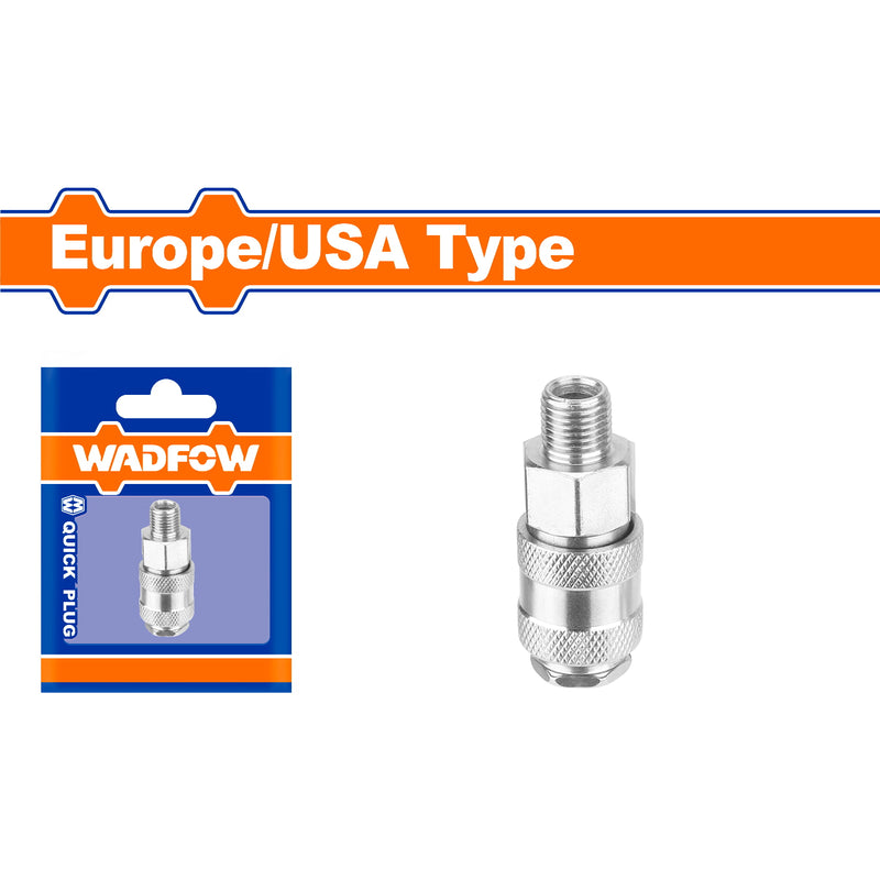 Acoplador conector de aire macho tipo Europeo/Americano. 1/4"