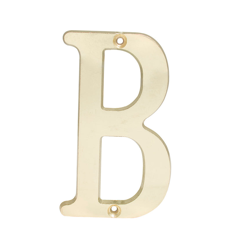 Letra B slim 4" latón brillante Lock