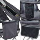 Silla plegable color gris de 50cm x 99cm x 99cm con cooler y portavasos