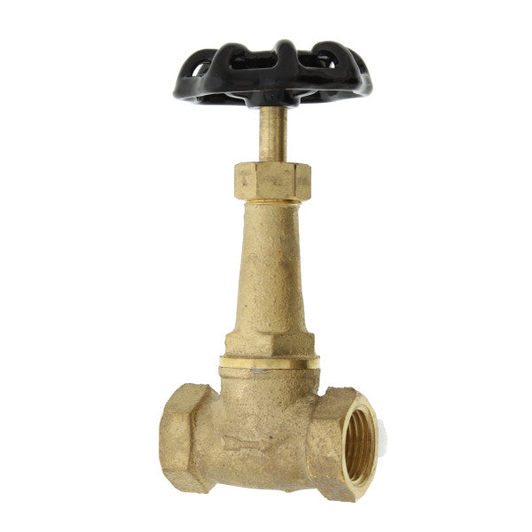 Llave de paso de compuerta larga con rosca de 1/2" bronce