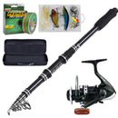 Kit de pesca caña Telescópica 1.8 m estuche