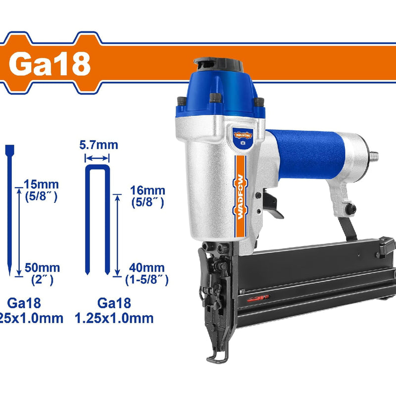 Pistola de clavo y grapa neumática 2 en 1. Carga hasta 100 pzas. Medidas de clavos: 15-50mm.