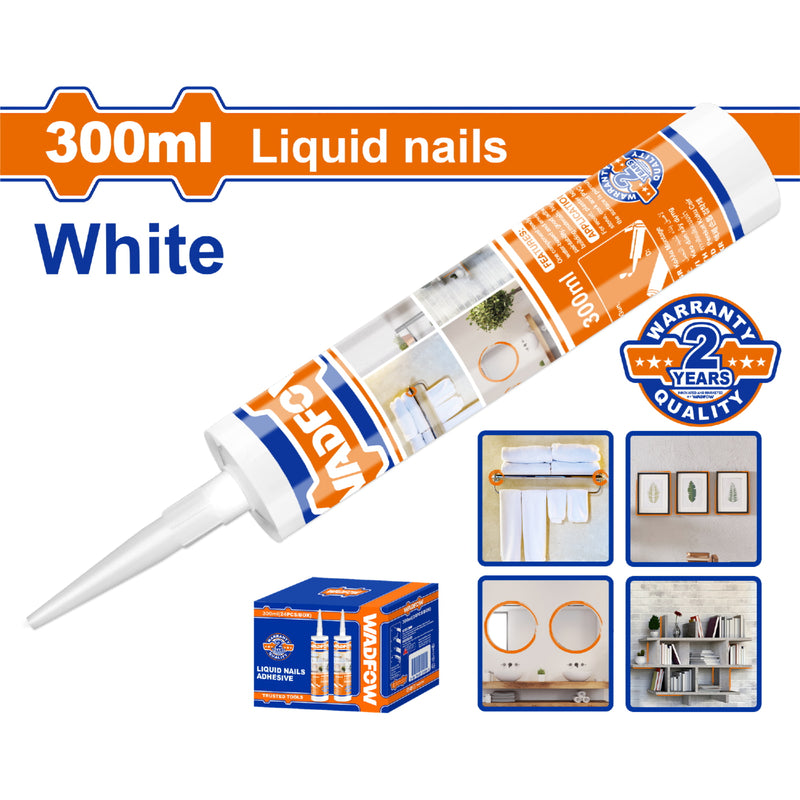 Clavo liquido Adhesivo sin Clavos 300ml Blanco Unión Fuerte. Sellador Líquido. Liquid nails pegamento