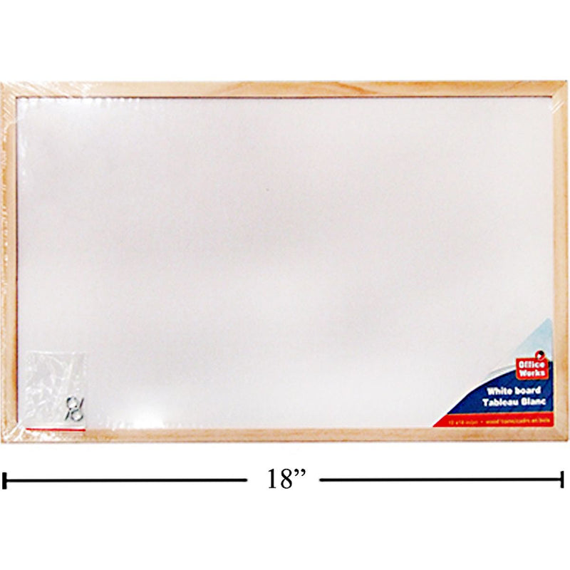 Pizarra blanca de 12 x 18 "con 2 ganchos metálicos
