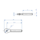 Terminal para cable 5 mm con agujero. Macho rosca derecha. AISI 316.