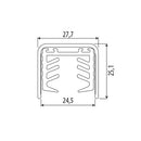 U channel de aluminio con goma, 5.8m de largo, 2.51 alto, ancho Externo: 2.27 cm; Interno: 2.45 cm