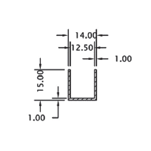 S5 Uchanel inox 12 mm glass. 3 mts largo.T-304. acabado satinado