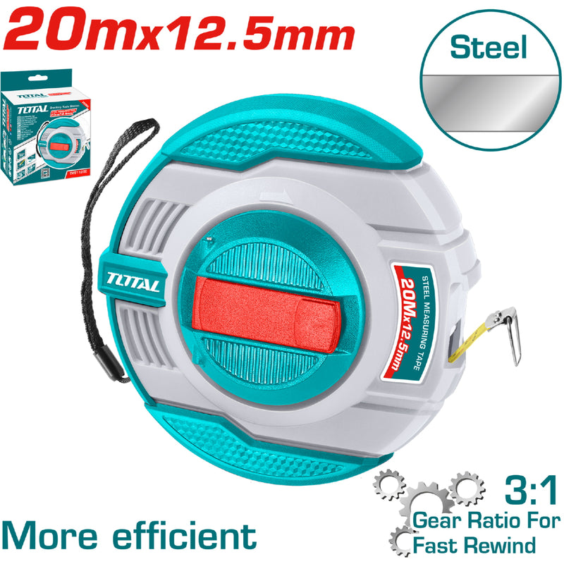 Cinta Métrica (Métrico / Pulgada). Acero. 20m x12.5mm