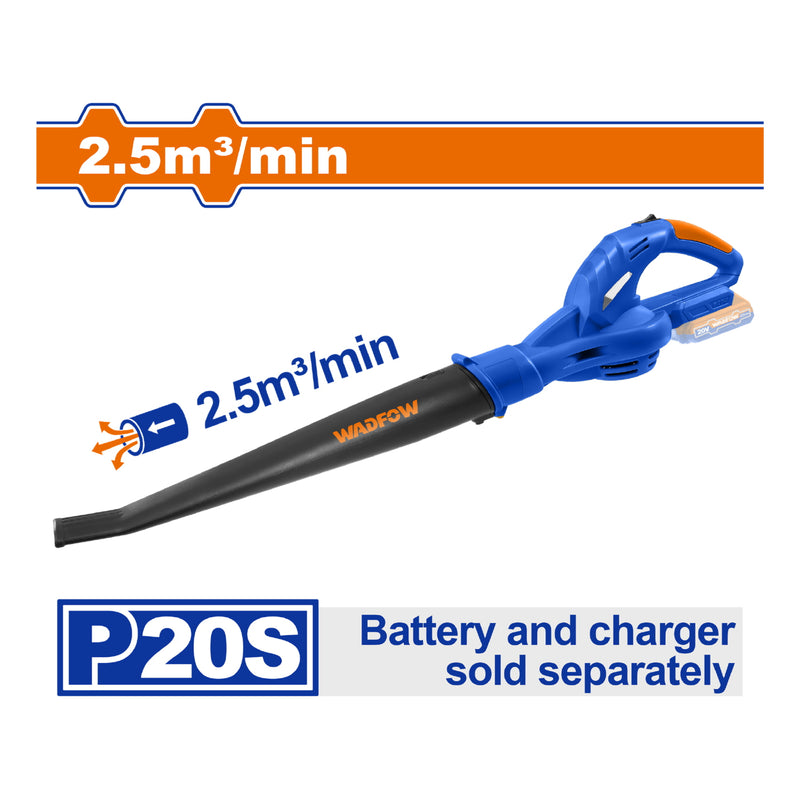 Soplador de Batería 20V Inalámbrico. 13000rpm. No incluye batería ni cargador. Blower soplador de hojas