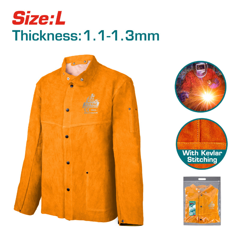 Chaqueta de soldador resistente a las llamas. Talla L. 1.0-1.2mm.