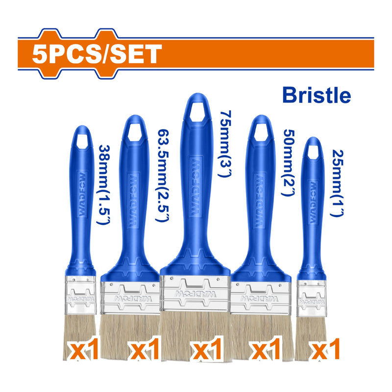 Brochas para pintar Pintura a base de aceite. Mango plástico. Set 5 de piezas.