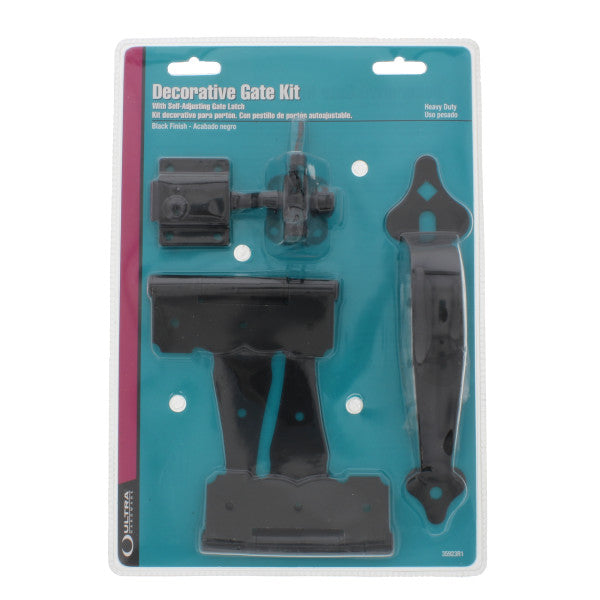 Kit de bisagra decorativa heavy duty color negro con manilla