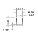 Uchanel inox 8 mm glass. 3 mts largo.T-304. S1 acabado satinado.