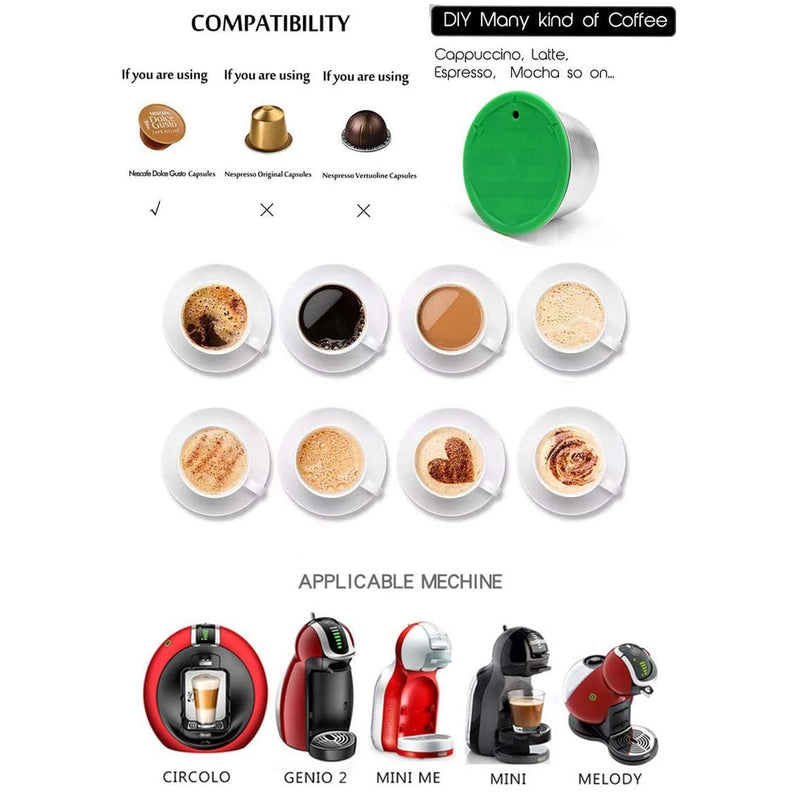 Cápsula de café DOLCE GUSTO reutilizable de acero inoxidable.