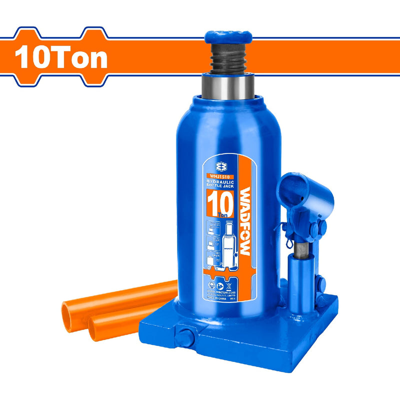 Gato Hidráulico Botella de 10 Ton. Alt. mínima:190mm. Alt. Elevación: 110mm. Alt. Ajustable: 60mm.