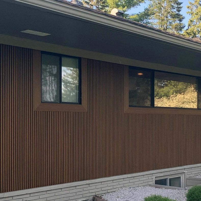 Lámina acanalada decorativa WPC Exteriores Cedro 26x219x2900 mm