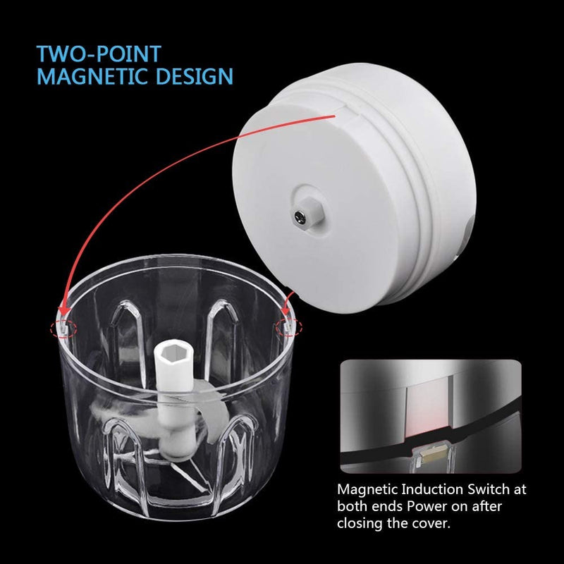 Mini procesador de alimentos eléctrico recargable con USB de 250ml