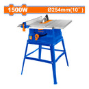 Sierra de Mesa 1500W. 4500rpm. 10" x 5/8". Mesa: 23-27/64" x 21-17/64". Rango:0°-45°. Cortadora de madera de banco