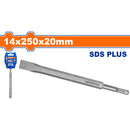 Cincel SDS Plus de punta 14x250mmx20mm. Cromo-Vanadio. Superficie arenada.