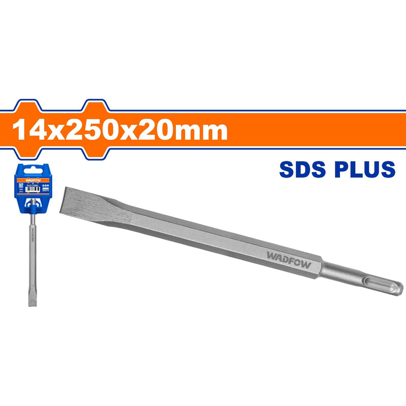 Cincel SDS Plus de punta 14x250mmx20mm. Cromo-Vanadio. Superficie arenada.