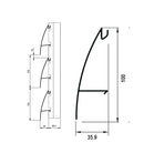 Lama Louver Curva Blanco para clipar en marco U127 Ancho 100x35x1mm 5.85m long.
