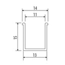 Channel para cabezal. Satinado. 2.5 mts long. Alta calidad. 10 años de garantia.