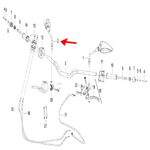 Espejo retrovisor derecho (TNT600 / 752S)