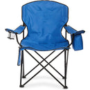 Silla plegable color azul de 45cm x 50cm x 80cm con cooler y portavasos