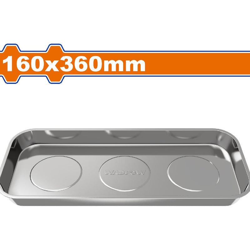 Bandeja de Almacenamiento Magnético 160x360mm. Ideal para tornillos y tuercas. Acero Inoxidable.