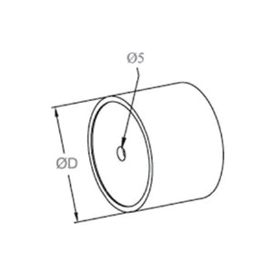 ADAPTADOR para barandilla de madera, para tubo diá. 42 mm, SS-304, Satinado
