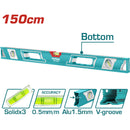 Nivel de Burbuja en forma de V para Objetos Cilindricos 150 cm. Espesor del Aluminio 1.5 mm.