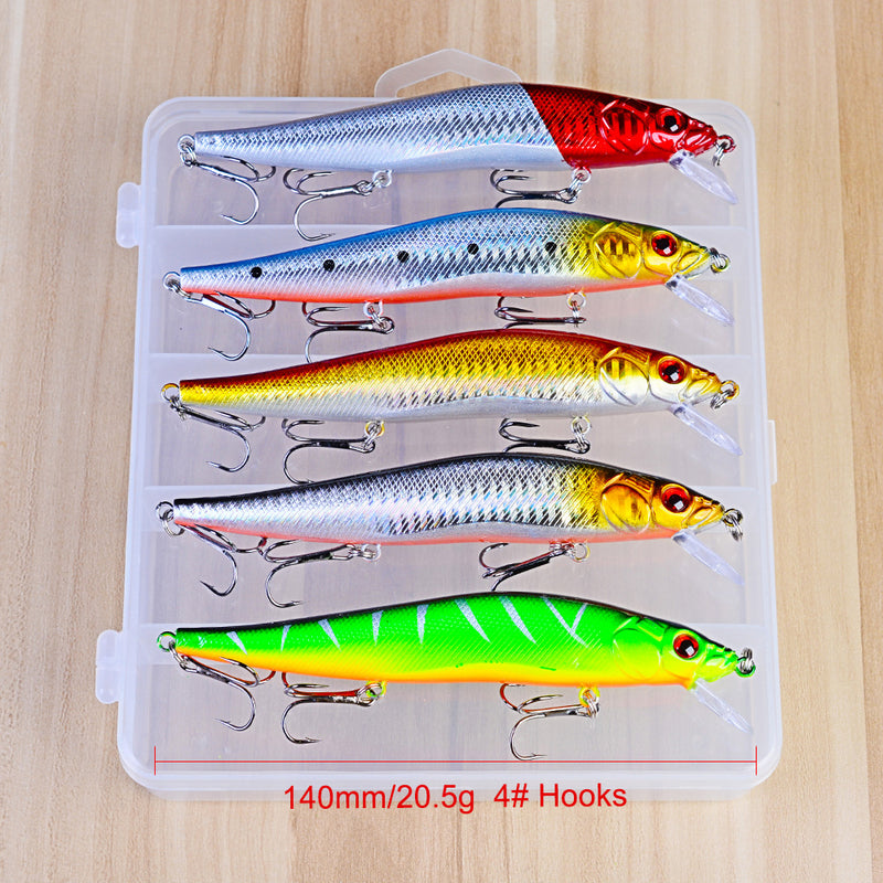 Señuelo Minnow 5 Uds. Kit 140mm