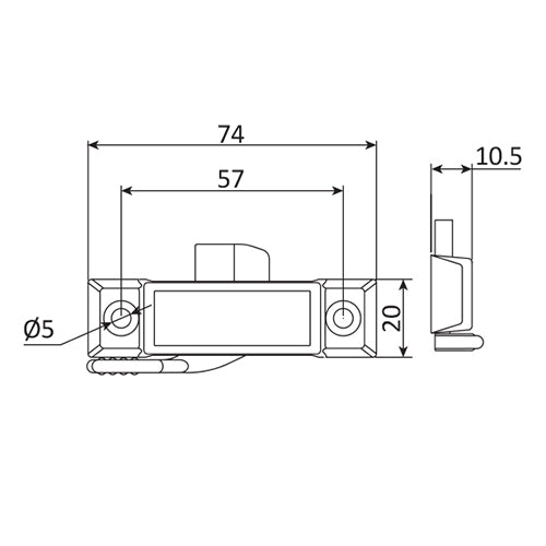 Cierre sencillo de ventana o puerta de aluminio. Incluye recibirdor. Acabado color negro.