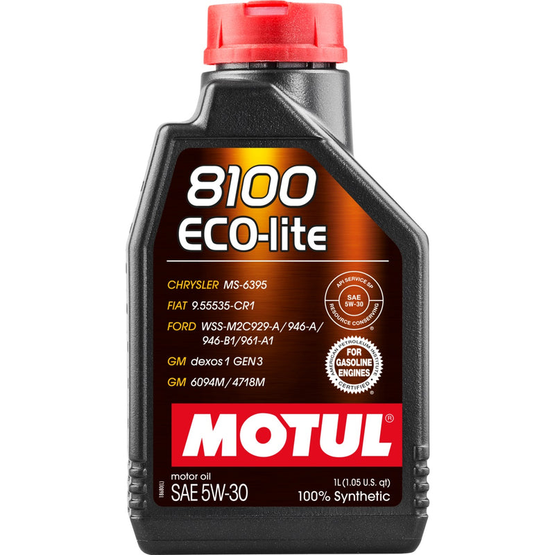 Aceite SAE 5W30 para motores a gasolina, 1 litro. Motul, 8100 Eco-Lite Full Sintético