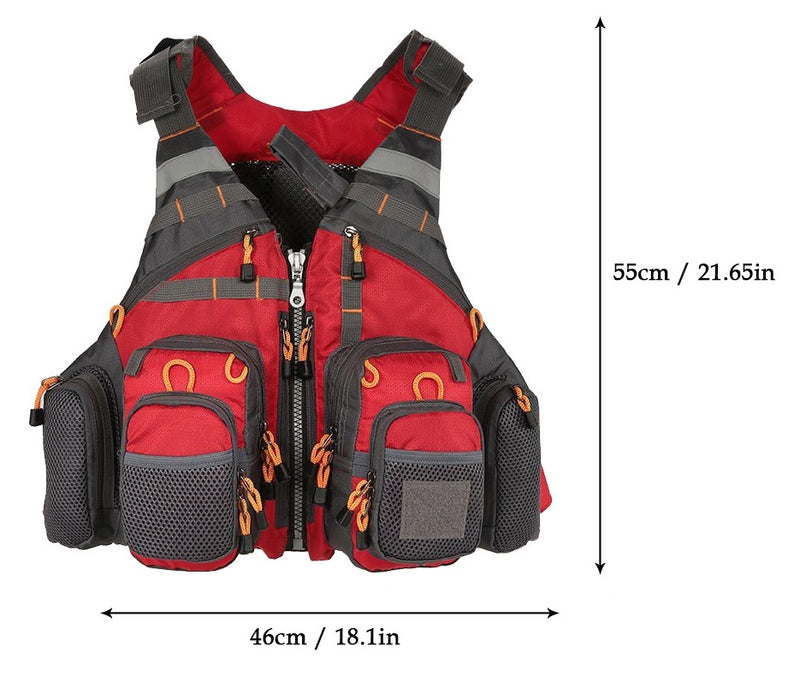 Chaleco de pesca salvavidas ROJO