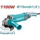 Esmeriladora Angular.1100W. Veloc. sin carga: 12000rpm.  4-1/2"  Rosca: 5/8"-11UNC No incluye disco.