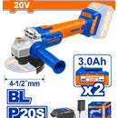 Esmeril Flexible 20V inalámbrica Brushless. 4-1/2". Incluye 2 baterías y un cargador. Esmeriladora angular