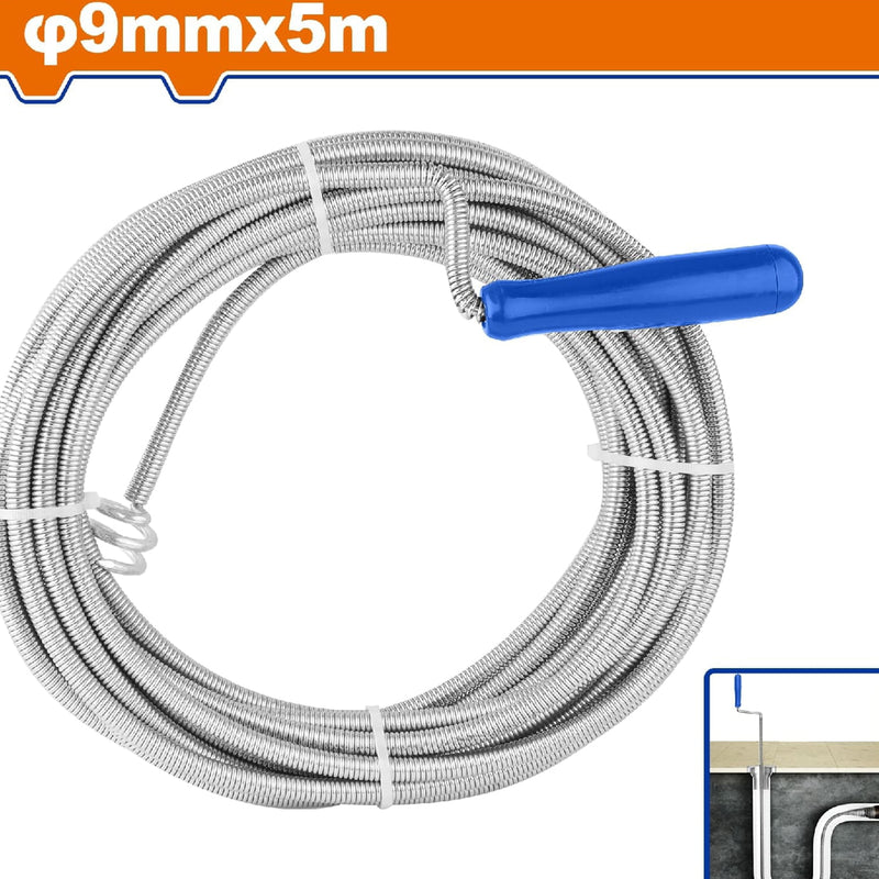Destapador de Cañería Tubo Flexible 9mmx5m. Acero flexible. Para eliminar desechos en cañería. Destapacaños