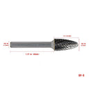 Fresa Ovalada para motor tool de carburo de tungsteno (1/2" Dia X 1" largo) vastago 1/4 YUFU (1 pza)