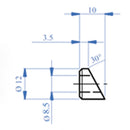 Acessorio para cables en escaleras, permite darle la inclinacion al tornillo del cable