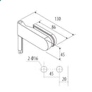 Bisagra pivotante para vidrios de 8-12 mm. Acabado Satinado