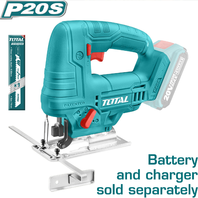 Sierra Caladora Inalámbrica 20V. Incluye cuchilla. No incluye batería ni cargador.