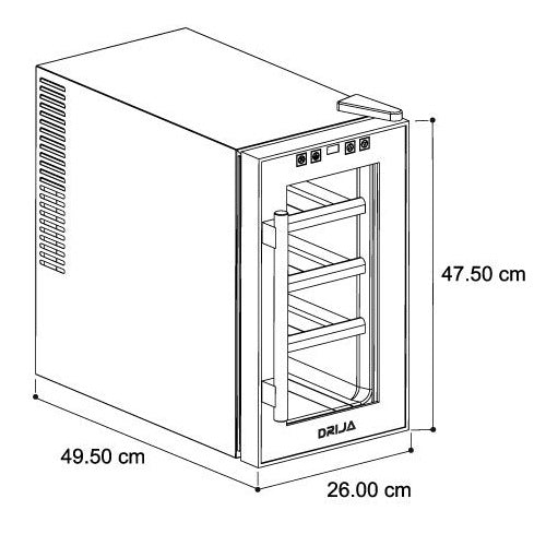 Vinera termoeléctrica de mesa para 8 botellas. Rosso 8.