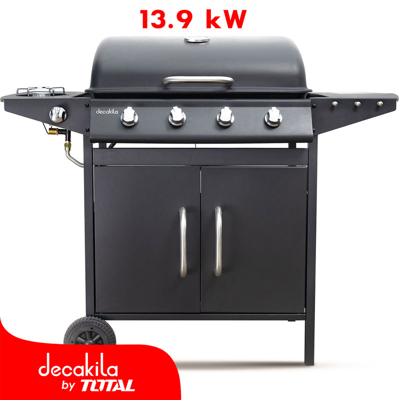 Barbacoa a gas 13.9KW 4 quemadores + Hornilla lateral.