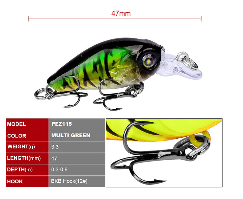 Señuelo Crank 47 mm anzuelo triple