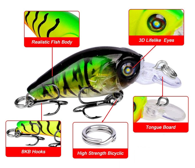 Señuelo Crank 47 mm anzuelo triple