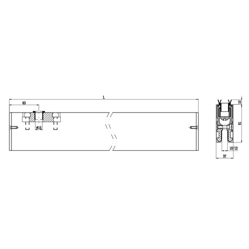 Zocalo sup puerta.80mm inox304macizo 1mt recortable No req saques P/8-10-12mm Brill