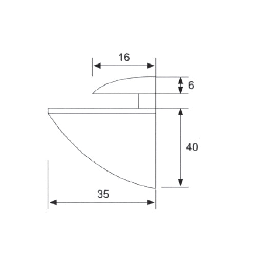 Soporte de repisas de vidrio tipo pelicano chico. Para vidrios de 3-12 mm.Brillante (p/pares)