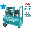 Compresor de Aire 24L 1.5Hp (sin aceite) Motor con bobina de aluminio. Comprime 2x más rapido. Apto para odontologia